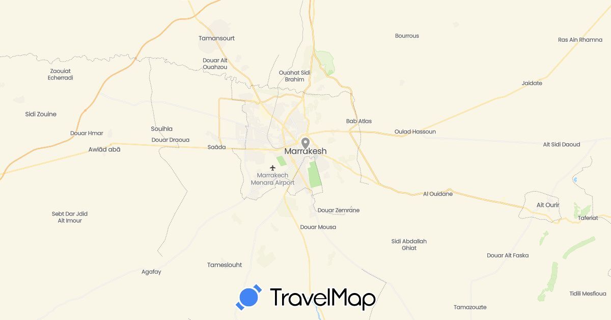 TravelMap itinerary: plane in Morocco (Africa)